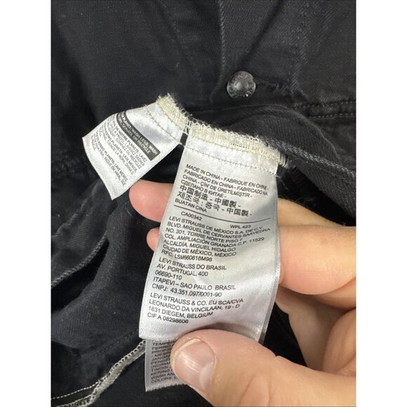 Levi’s Trucker Jacket Black Denim Mens Large Classic Button Front - Picture 7 of 9